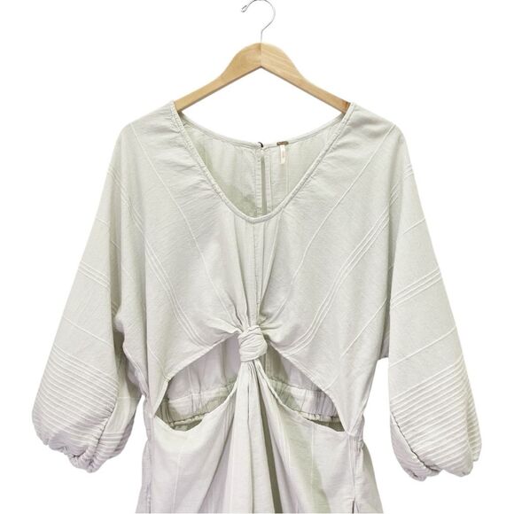 Free People Knotty But Nice Romper Dust Storm Beige Size XL Summer Boho Shorts - Picture 5 of 11